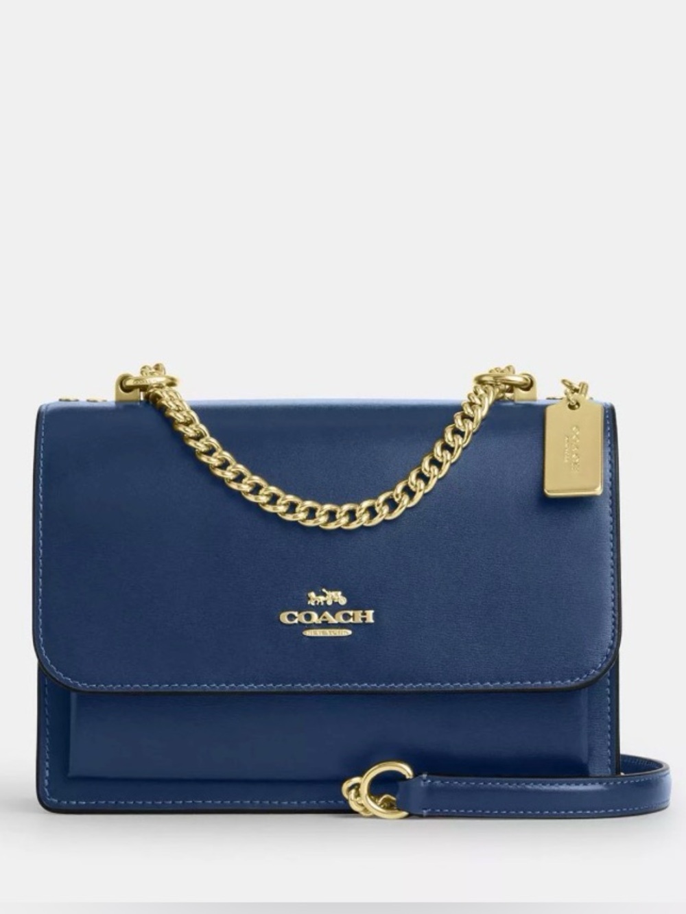 Coach Klare Crossbody Bag in Deep Blue Calf Leather with Gold Tone Hardware NWT